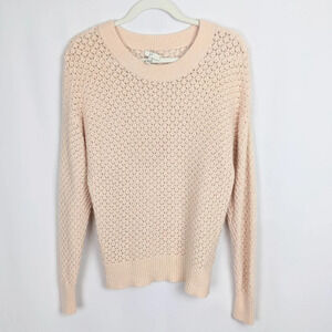 Joie Wool Cashmere Honeycomb Open Knit Top Sweater Pullover Crew Neck sz.S